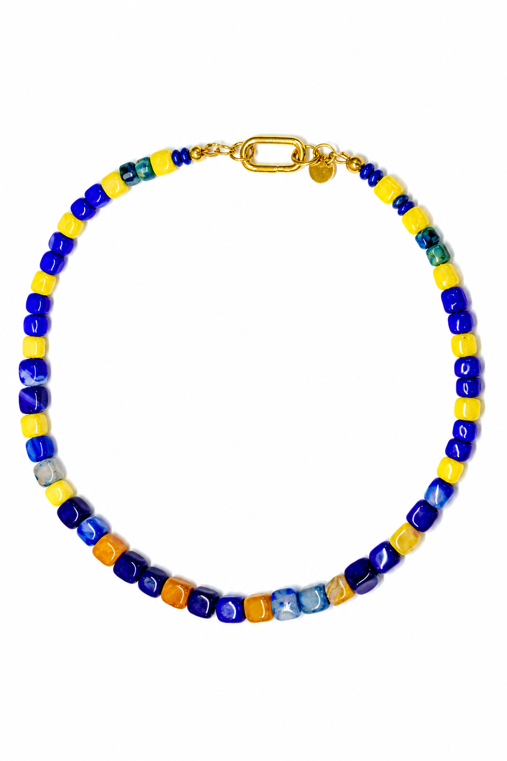 Collar Lola — Azul y amarillo.
