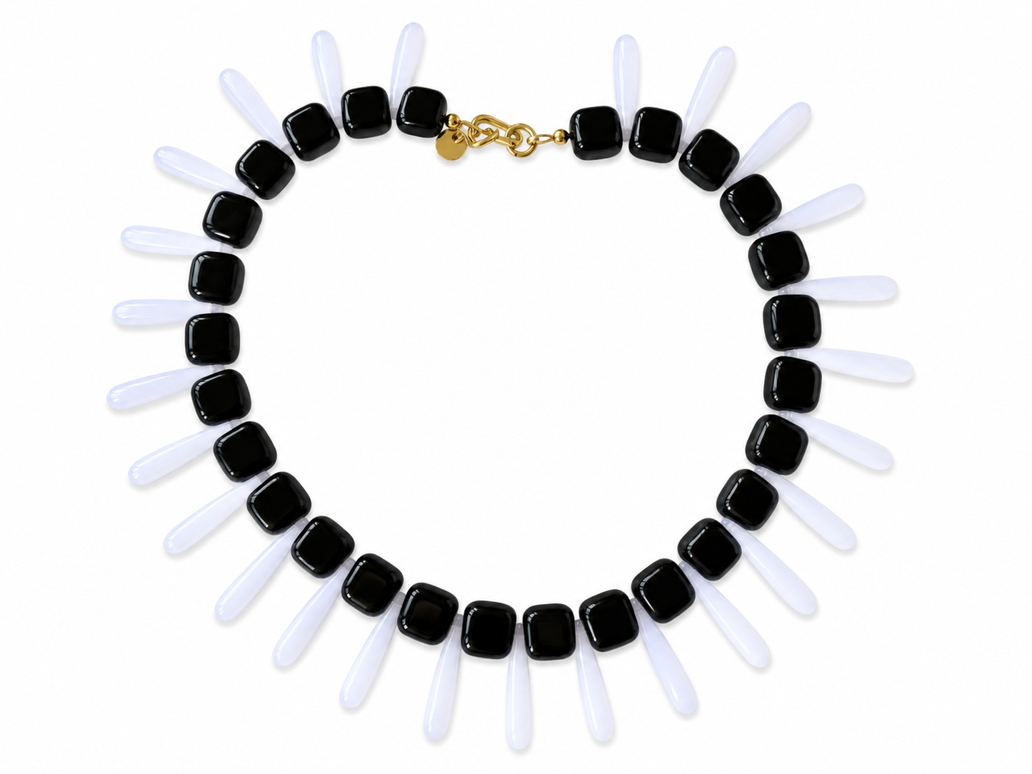 Collar Milagro — Negro y blanco.