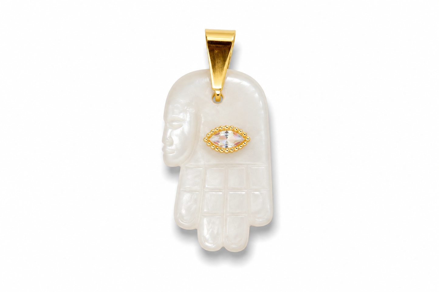 Hamsa Hand of Fatima — Protection Charm with Natural Stone