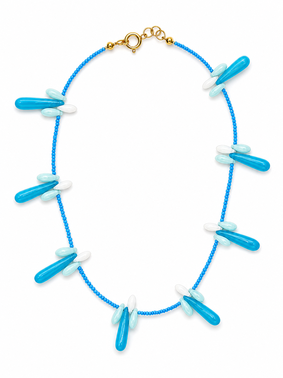 Collar Milagro azul y blanco 2 cristal checo — BoMBoM Jewels