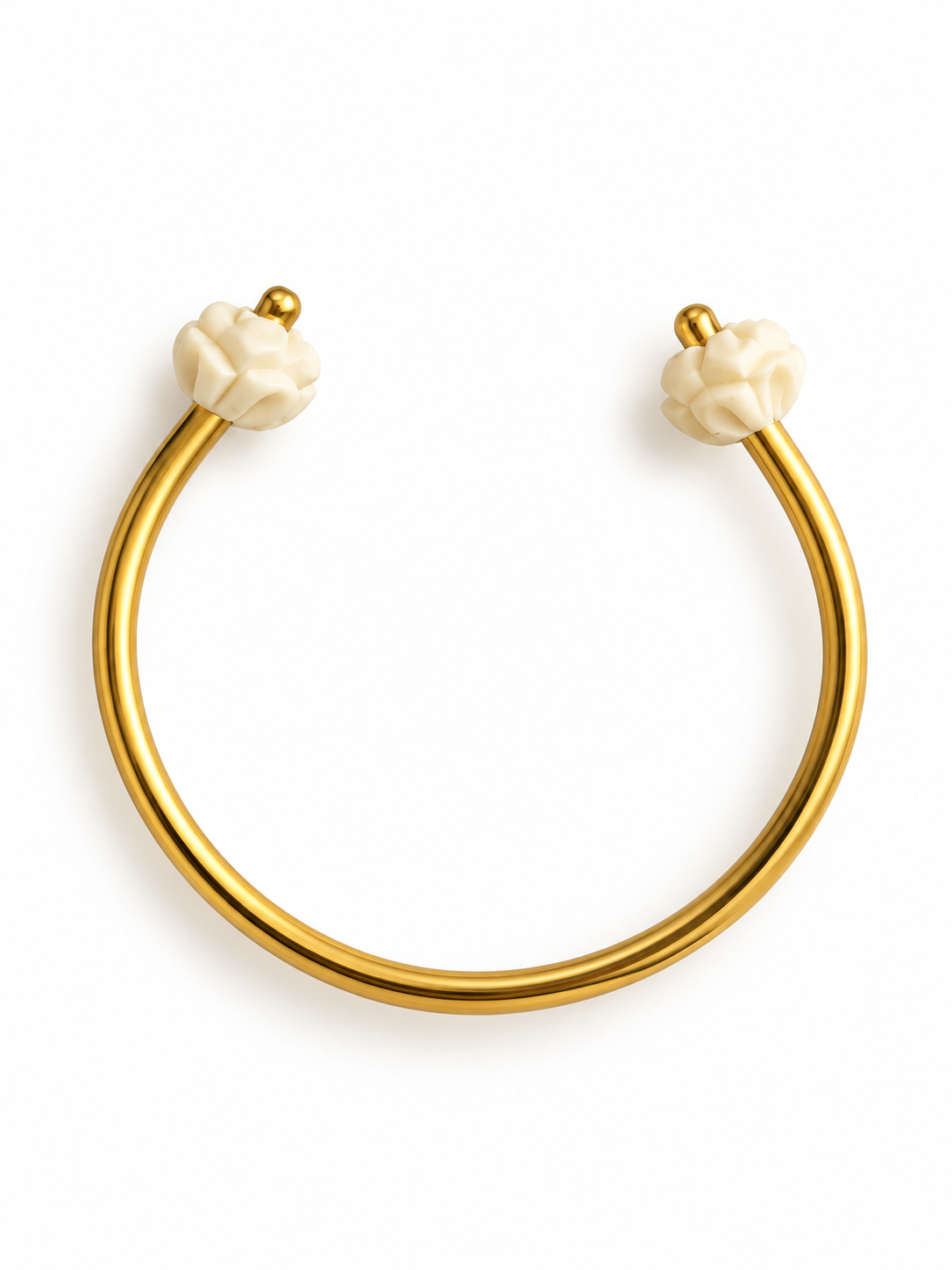 Pulsera Hueso Flor Blanca