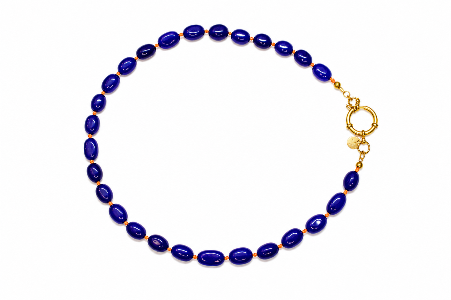 Collar Arun azul y naranja piedras naturales — BoMBoM Jewels