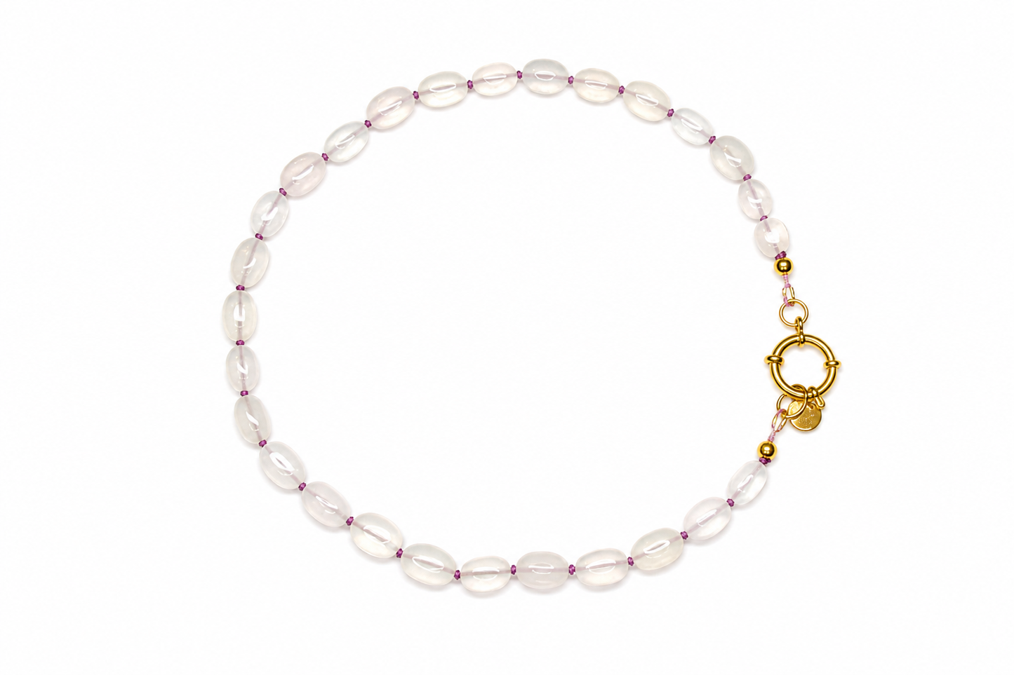 Collar Arun blanco y morado piedras naturales — BoMBoM Jewels
