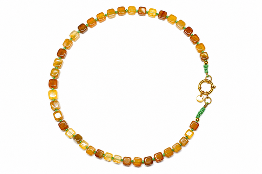 Collar Arun — Marrón y Verde Claro