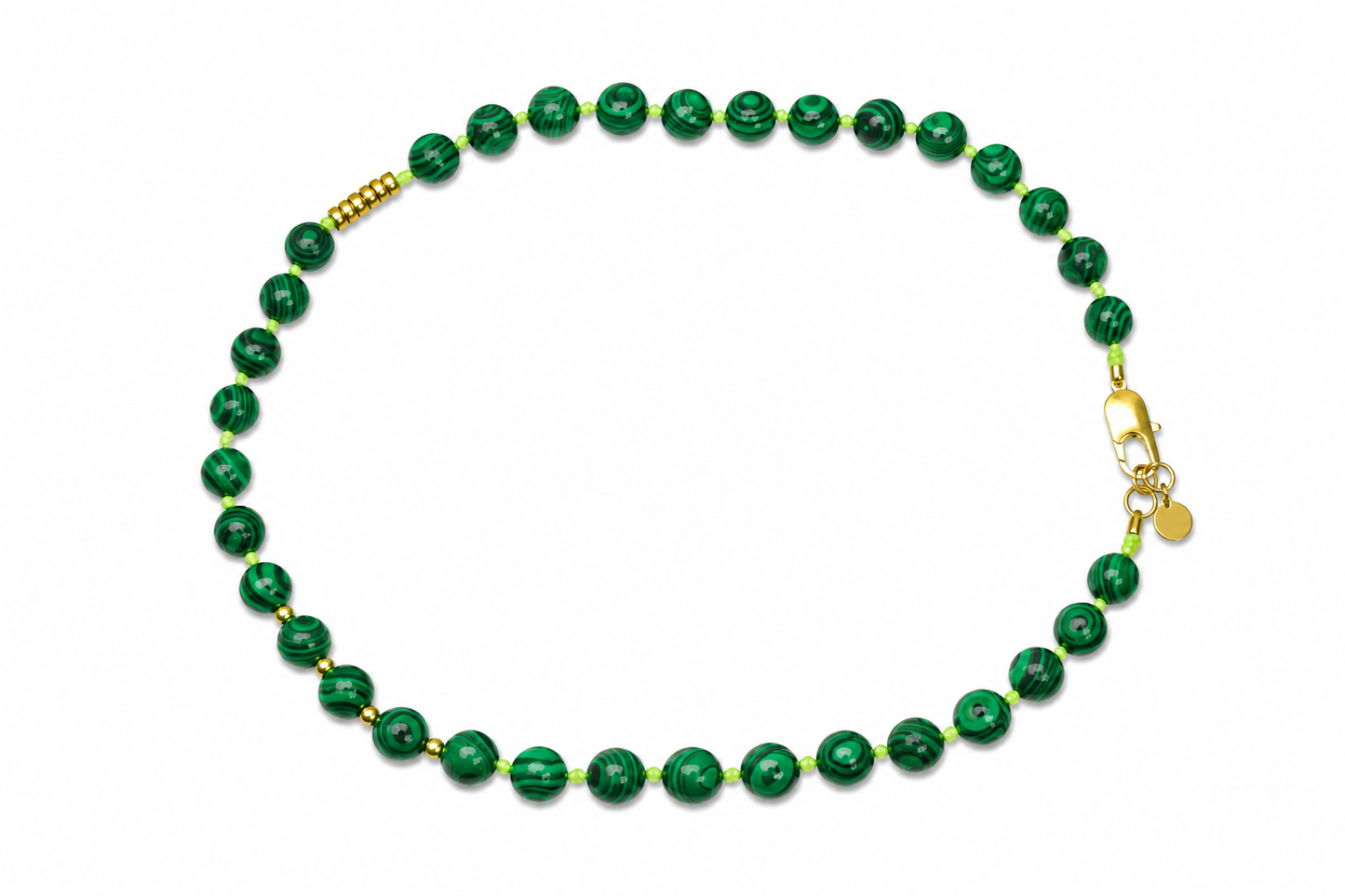 Collar Arun verde rallado piedras naturales — BoMBoM Jewels