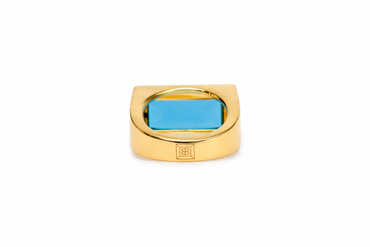 Baguette Ring — Natural Stone 18K Gold Plated