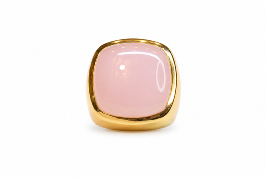 Chunky Ring — Statement Natural Stone 18K Gold Plated