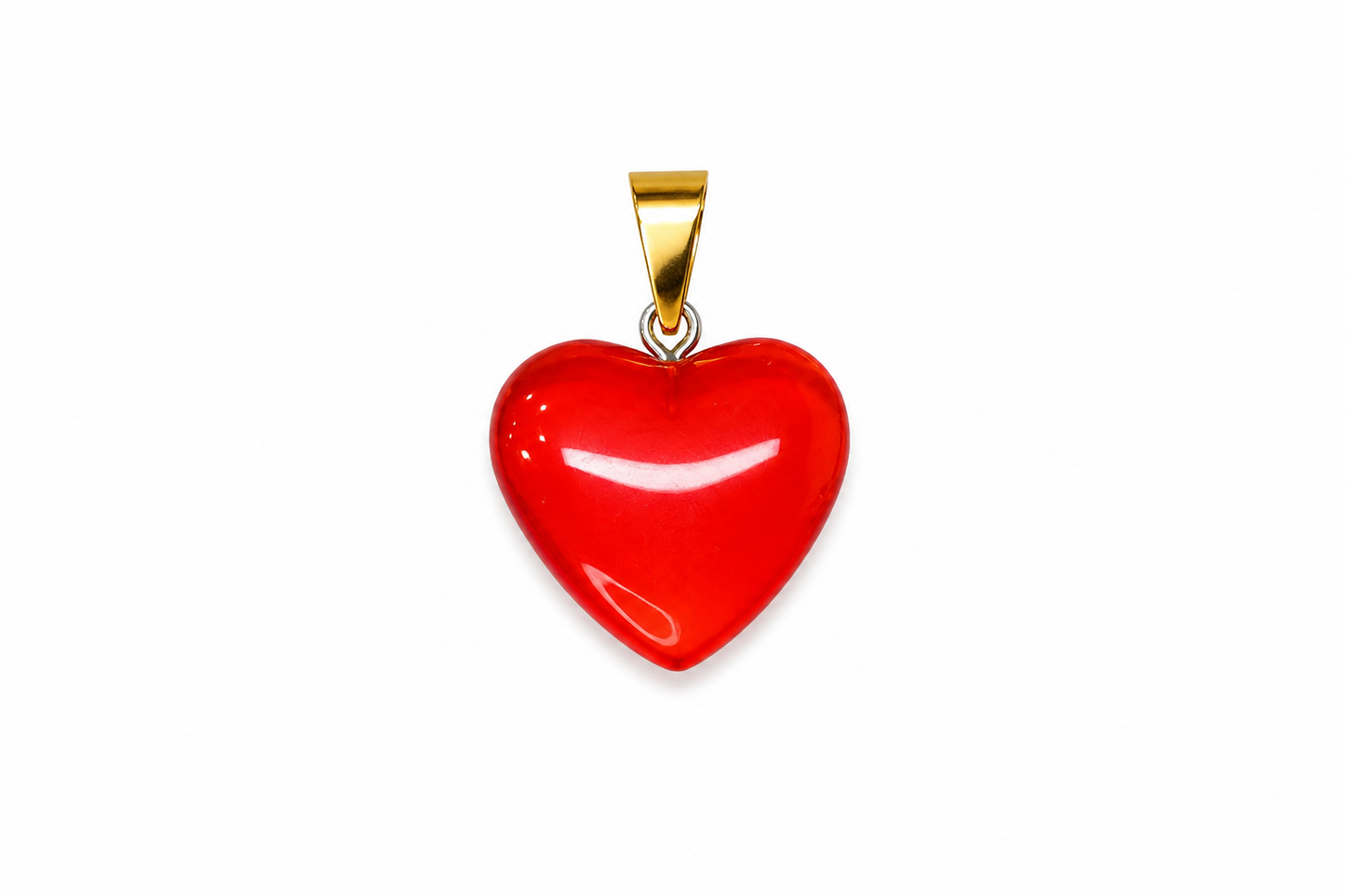 Charm Corazón Mediano rojo piedra natural — BoMBoM Jewels
