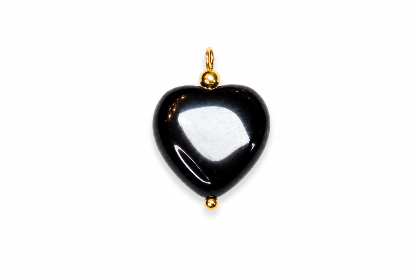 Charm Corazón Pequeño negro brillo piedra natural — BoMBoM Jewels