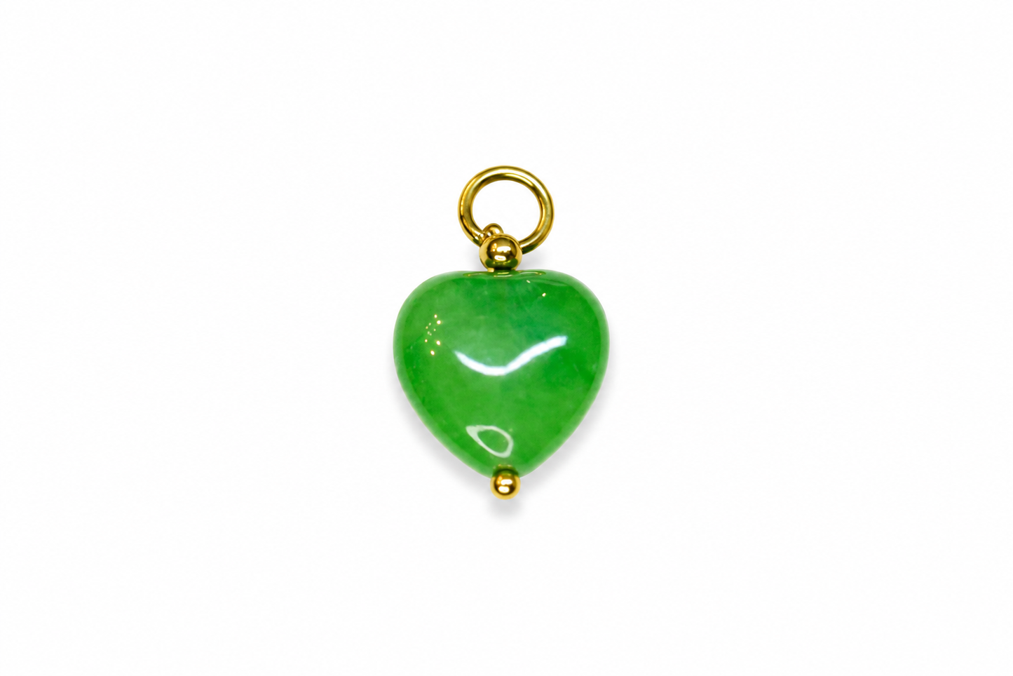 Charm Corazón Pequeño verde piedra natural — BoMBoM Jewels