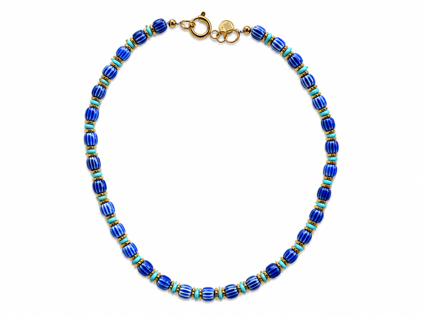 Collar Lola — azul piedras africanas.