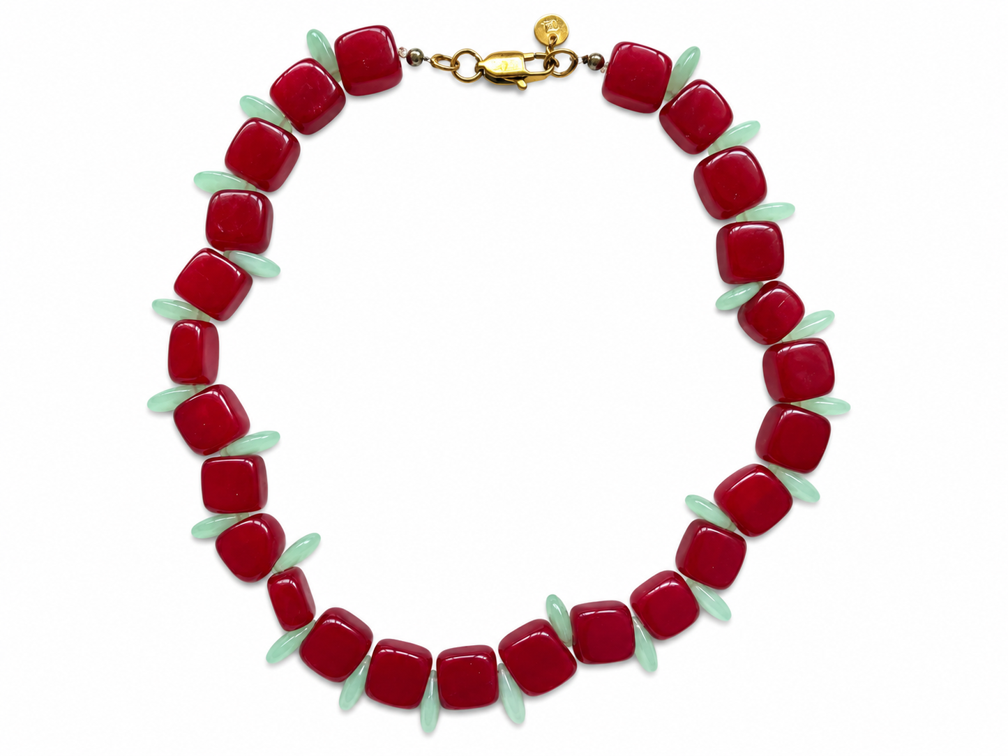 Collar Milagro — Granate y Verde