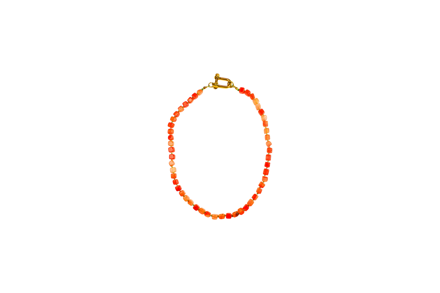 collar arun-naranja y rojo