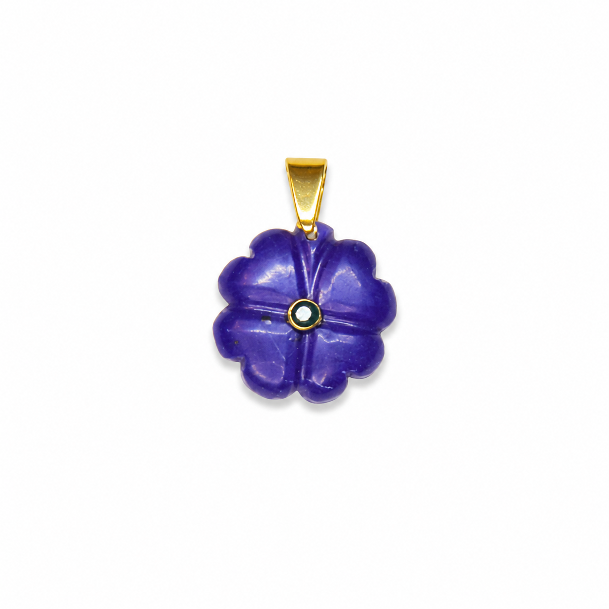 Charm Flor azul piedra natural — BoMBoM Jewels