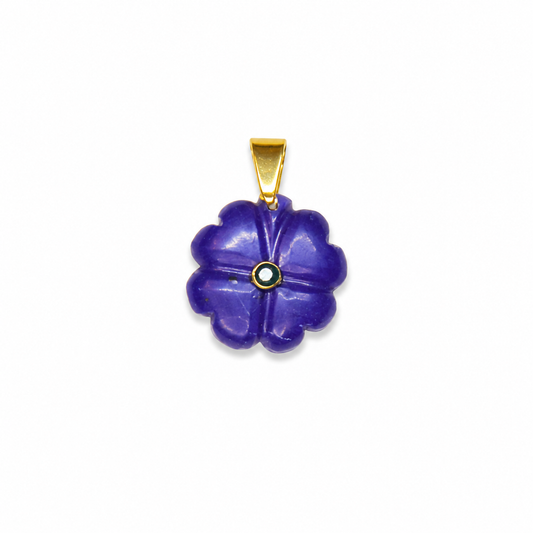 Charm Flor azul piedra natural — BoMBoM Jewels