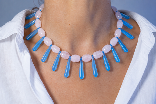 Collar Milagro — Cuarzo blanco y Rosa