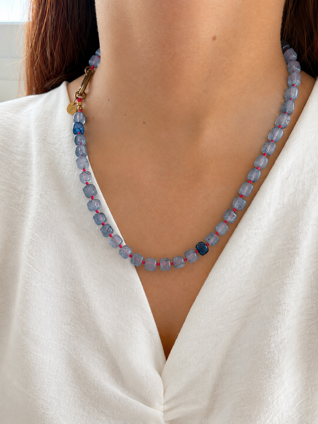 Collar Arun — Azul y Rosa