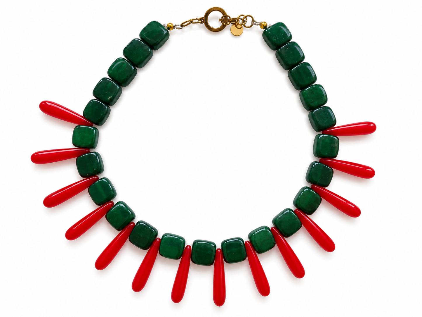 Collar Milagro — Verde y Coral
