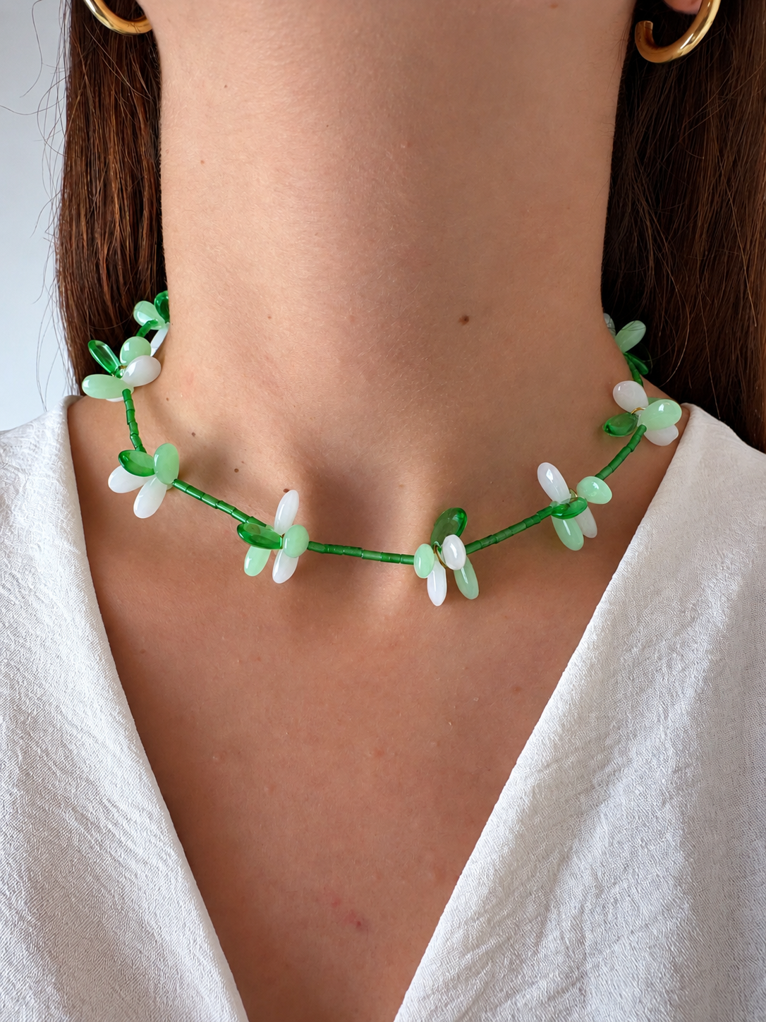 Collar Milagro — Verde y Blanco