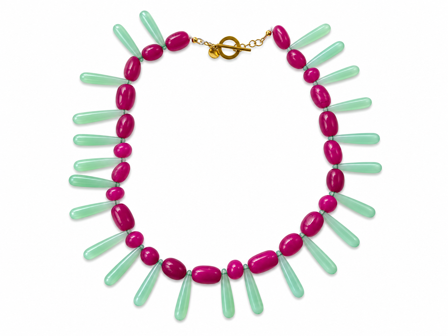 Collar Milagro — Rosa y verde.