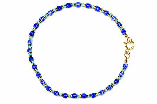 Collar Lola — Corto, Azul Rallado