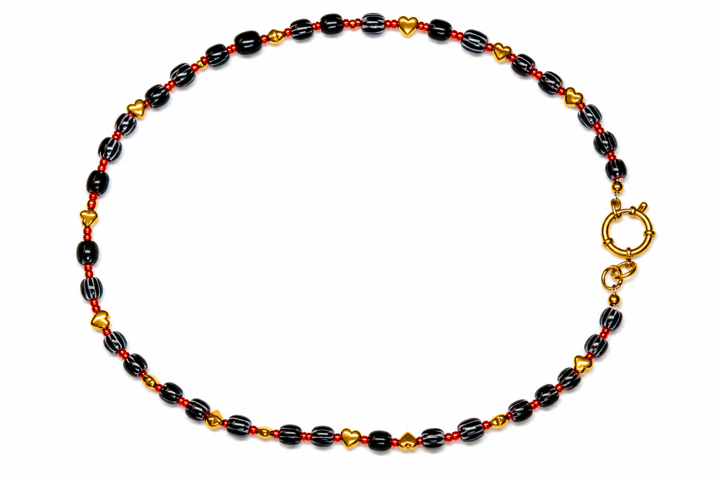 Collar Lola drácula negro y rojo cristal — BoMBoM Jewels