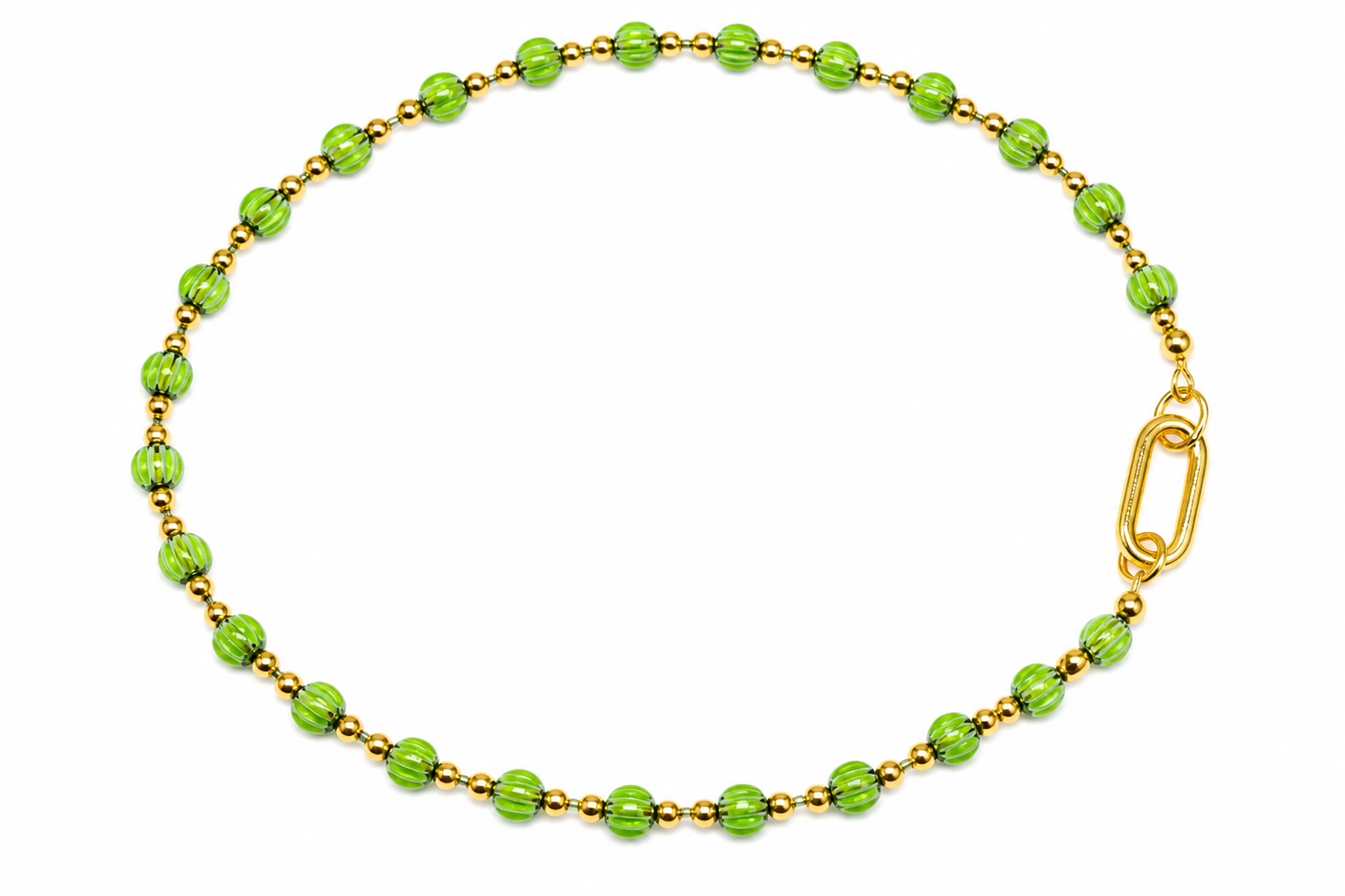 Collar Lola verde claro largo piedras naturales — BoMBoM Jewels