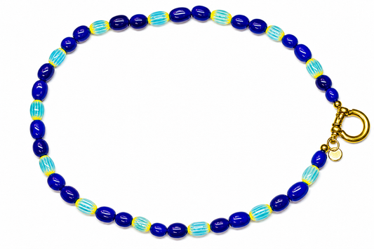 Collar Lola — Largo, Azul Mix