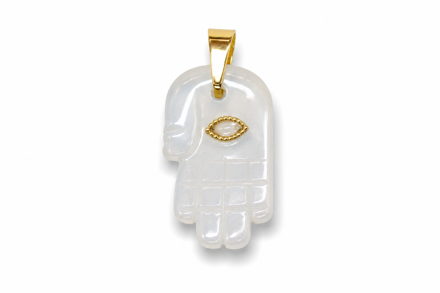 Hamsa Hand of Fatima — Protection Charm with Natural Stone