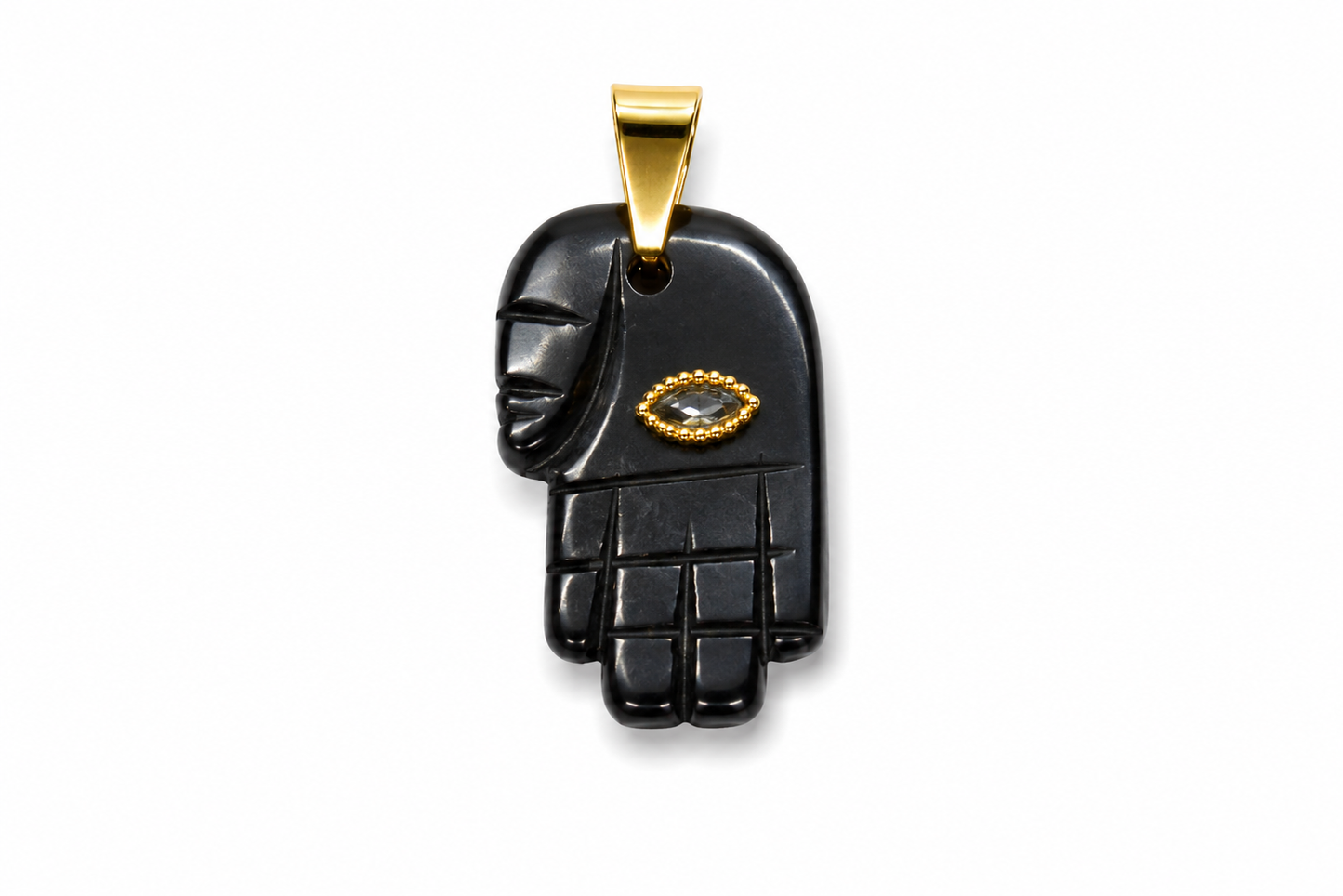 Hamsa Hand of Fatima — Protection Charm with Natural Stone