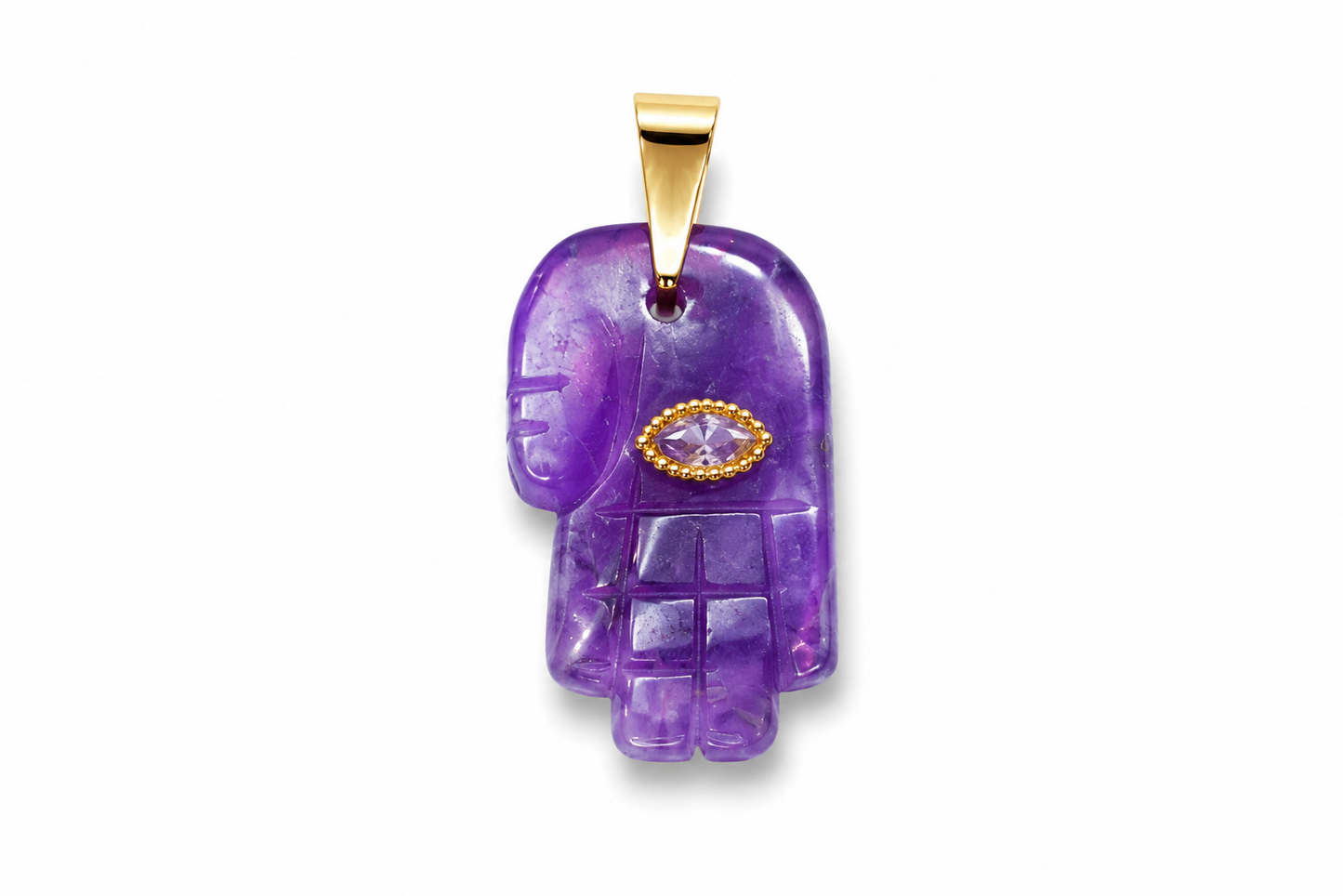Hamsa Hand of Fatima — Protection Charm with Natural Stone