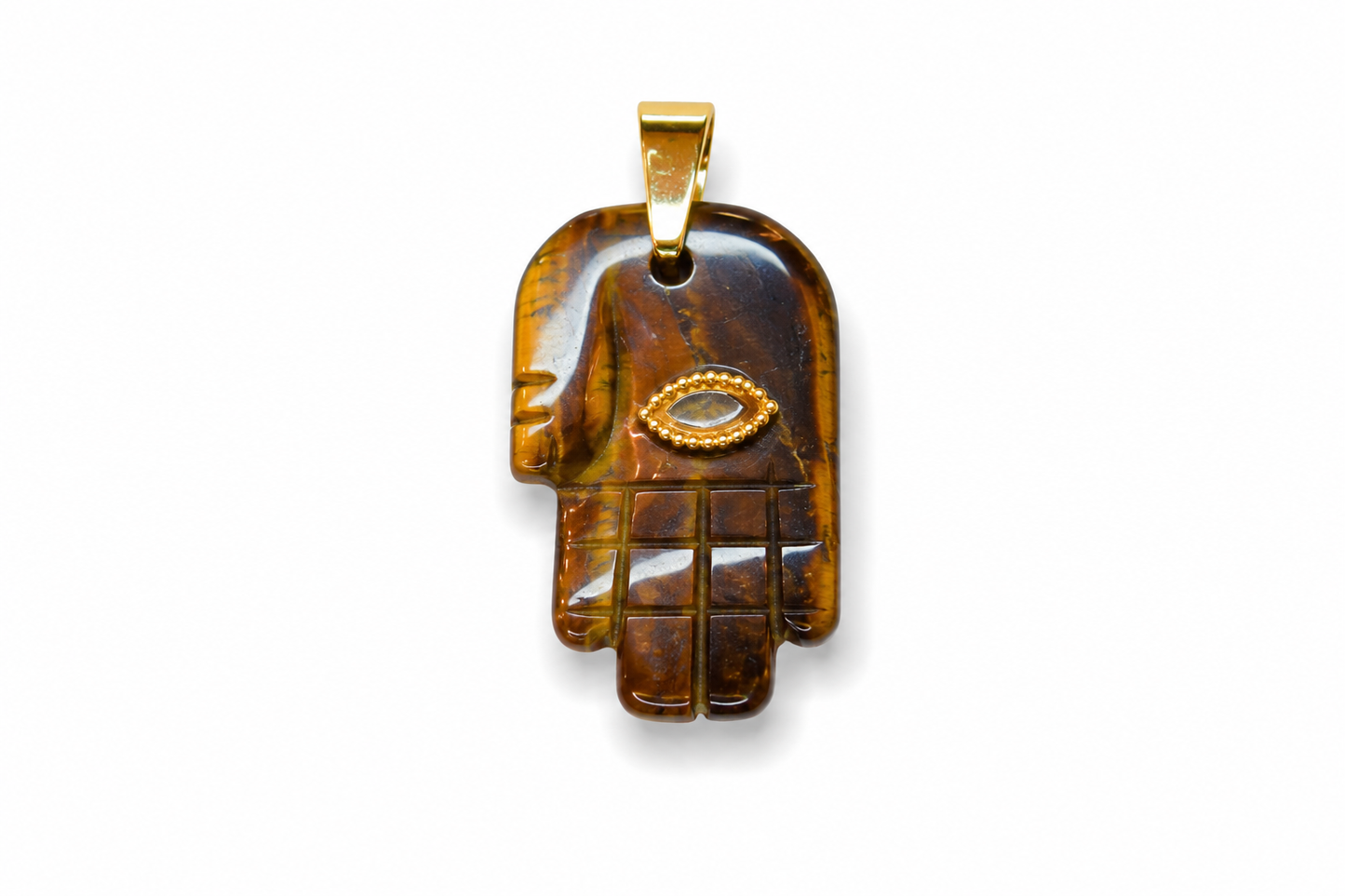 Hamsa Hand of Fatima — Protection Charm with Natural Stone