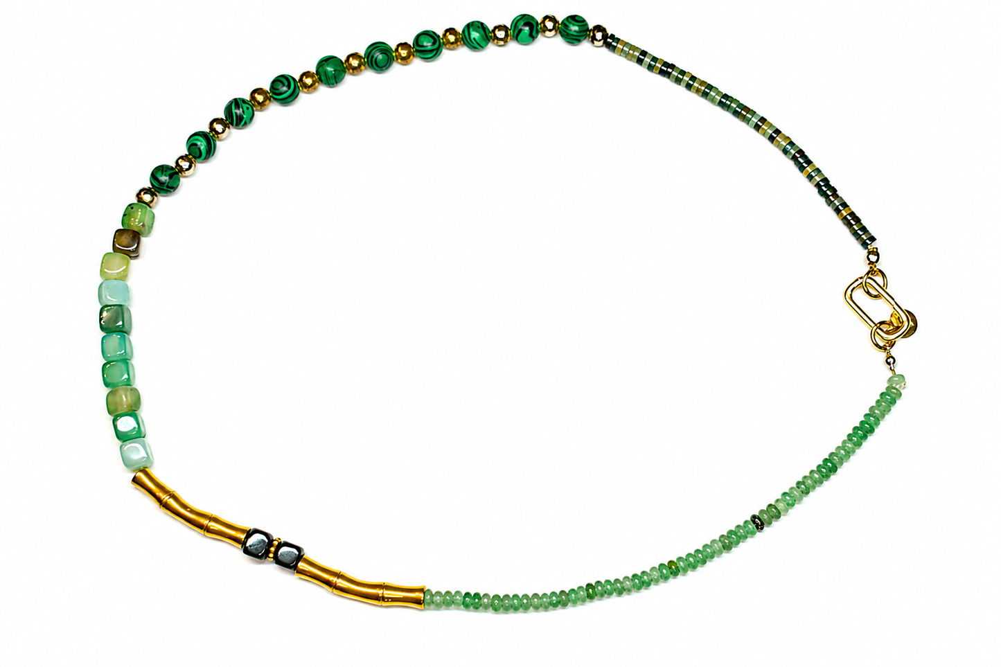 Collar Max verde 4 piedra natural — BoMBoM Jewels