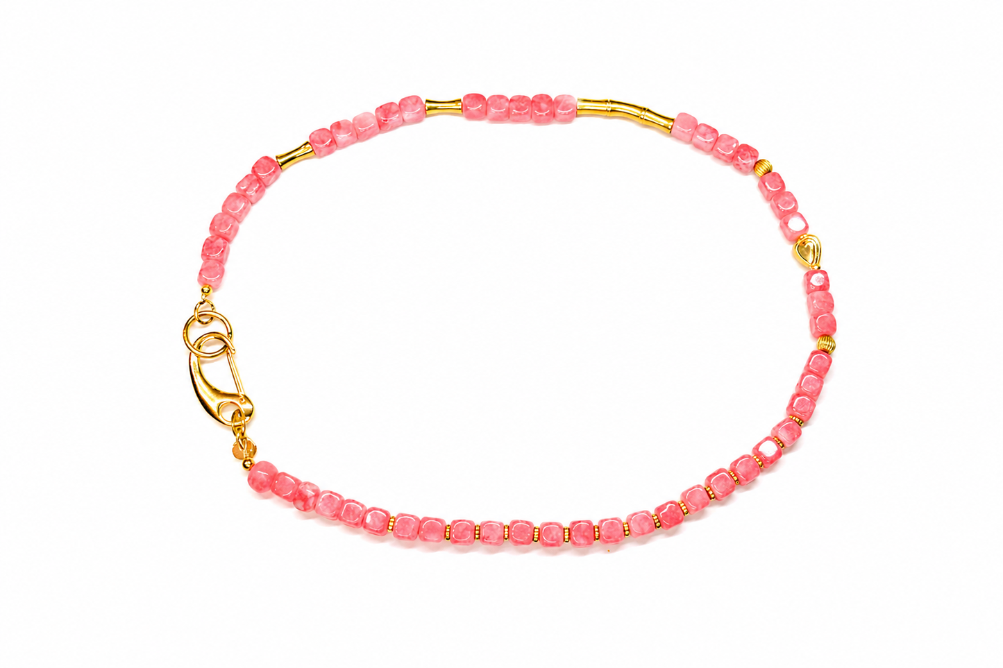 Collar Max cuarzo rosa y acero inoxidable — BoMBoM Jewels
