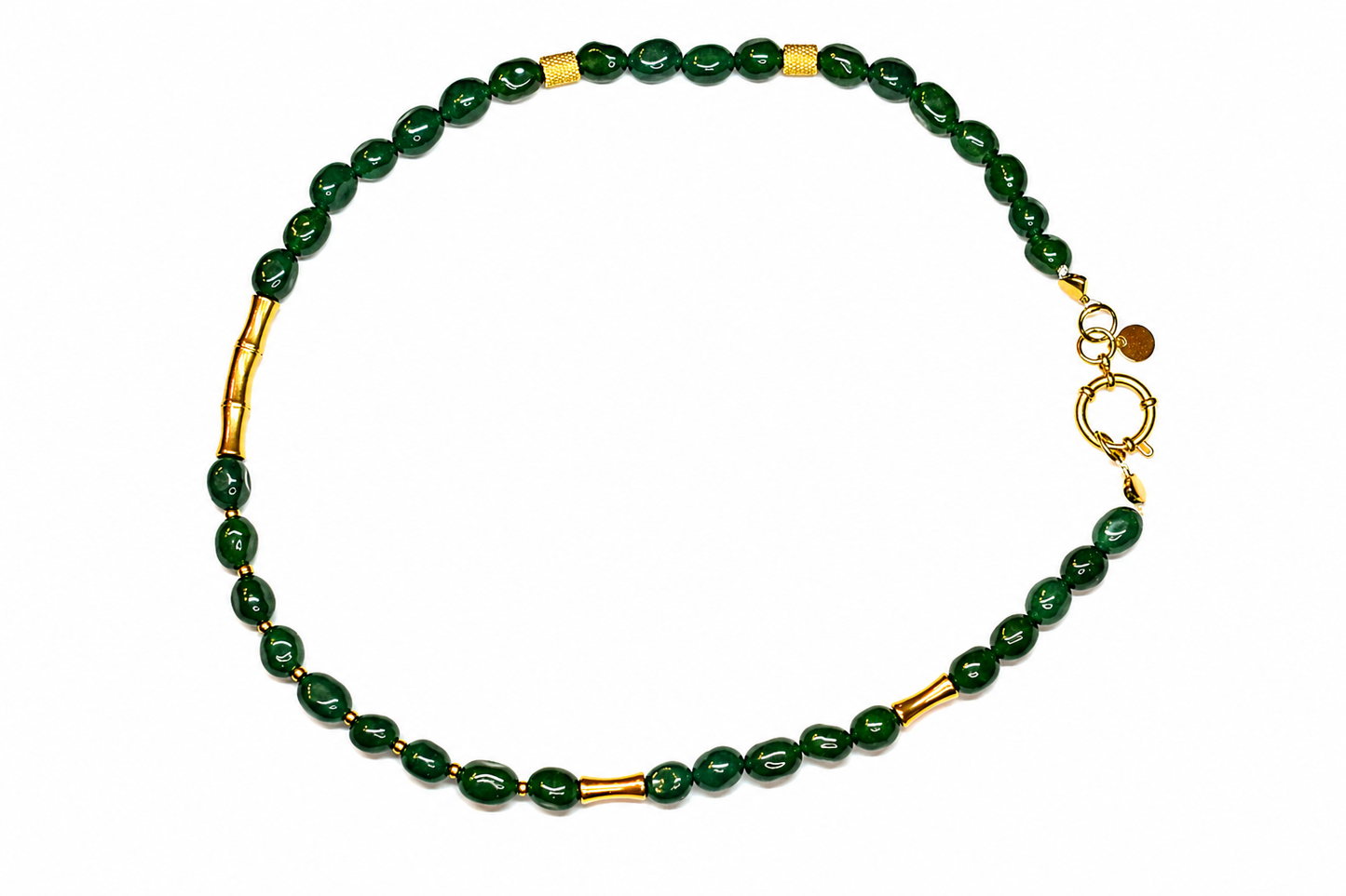 Collar Max verde piedra natural asimétrico — BoMBoM Jewels