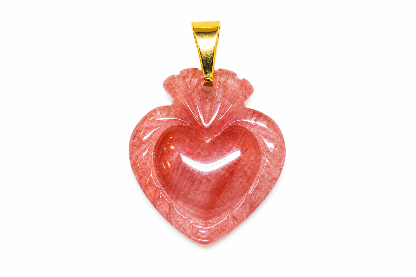 Charm Milagrito rosa piedra natural — BoMBoM Jewels
