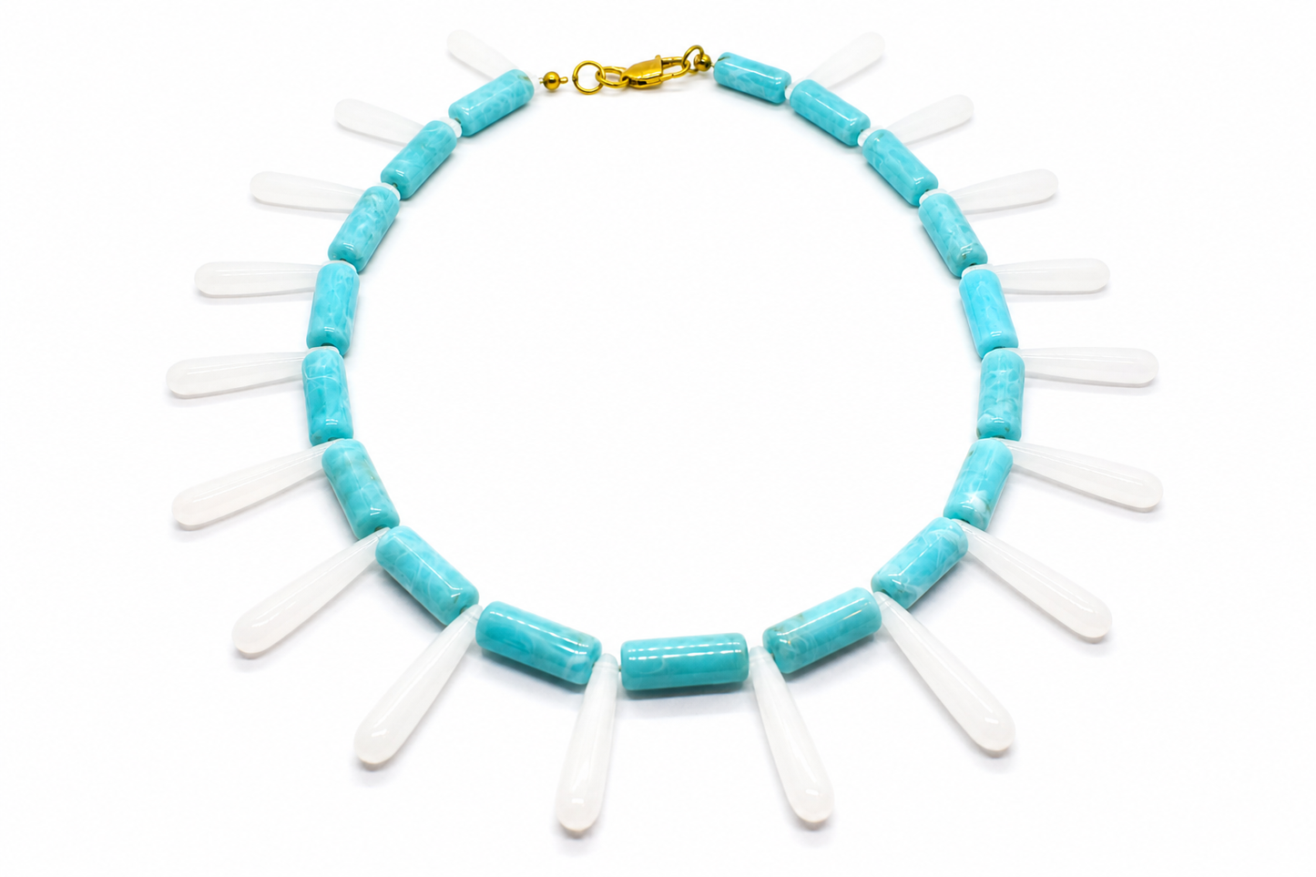 Collar Milagro azul y blanco cristal checo — BoMBoM Jewels