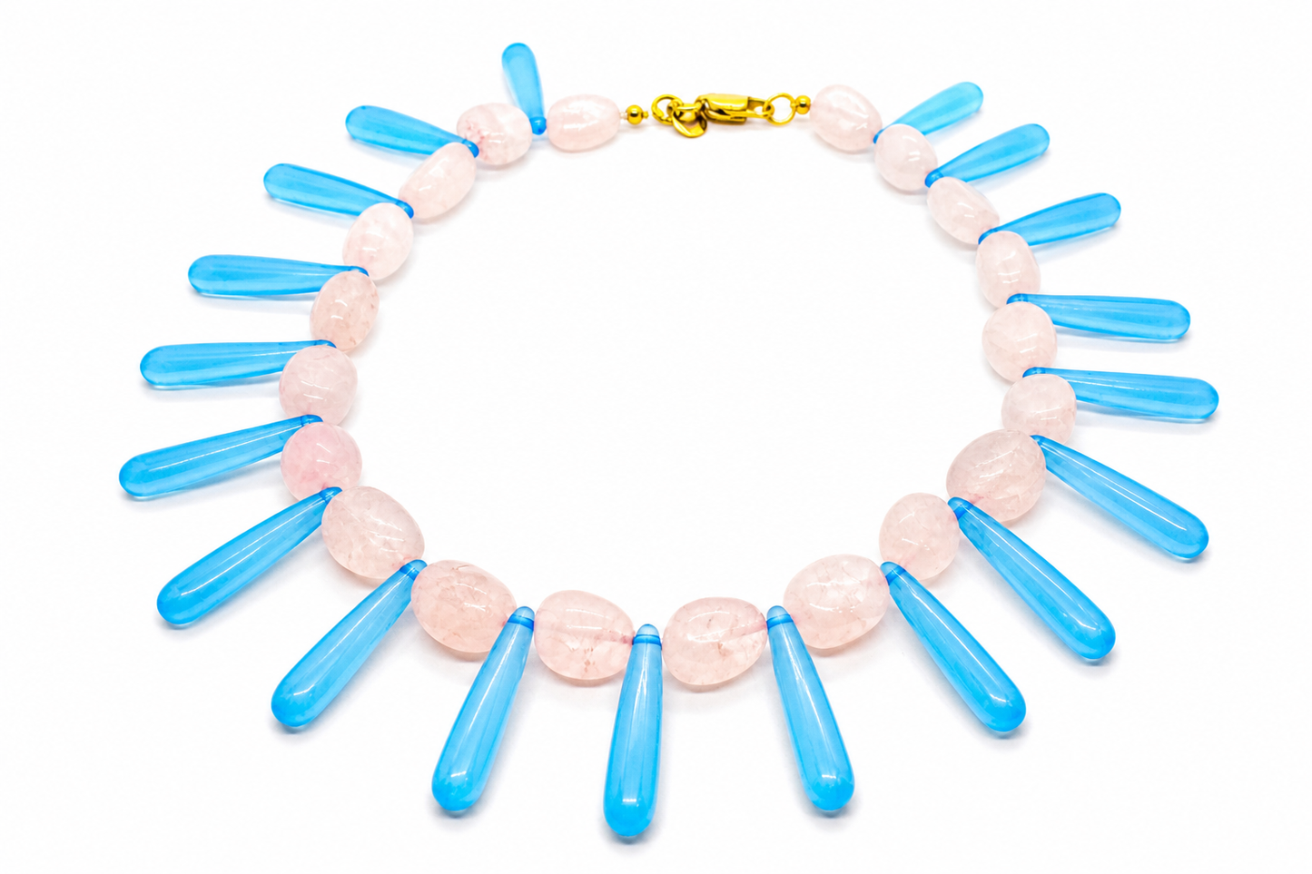 Collar Milagro azul y rosa cristal checo — BoMBoM Jewels