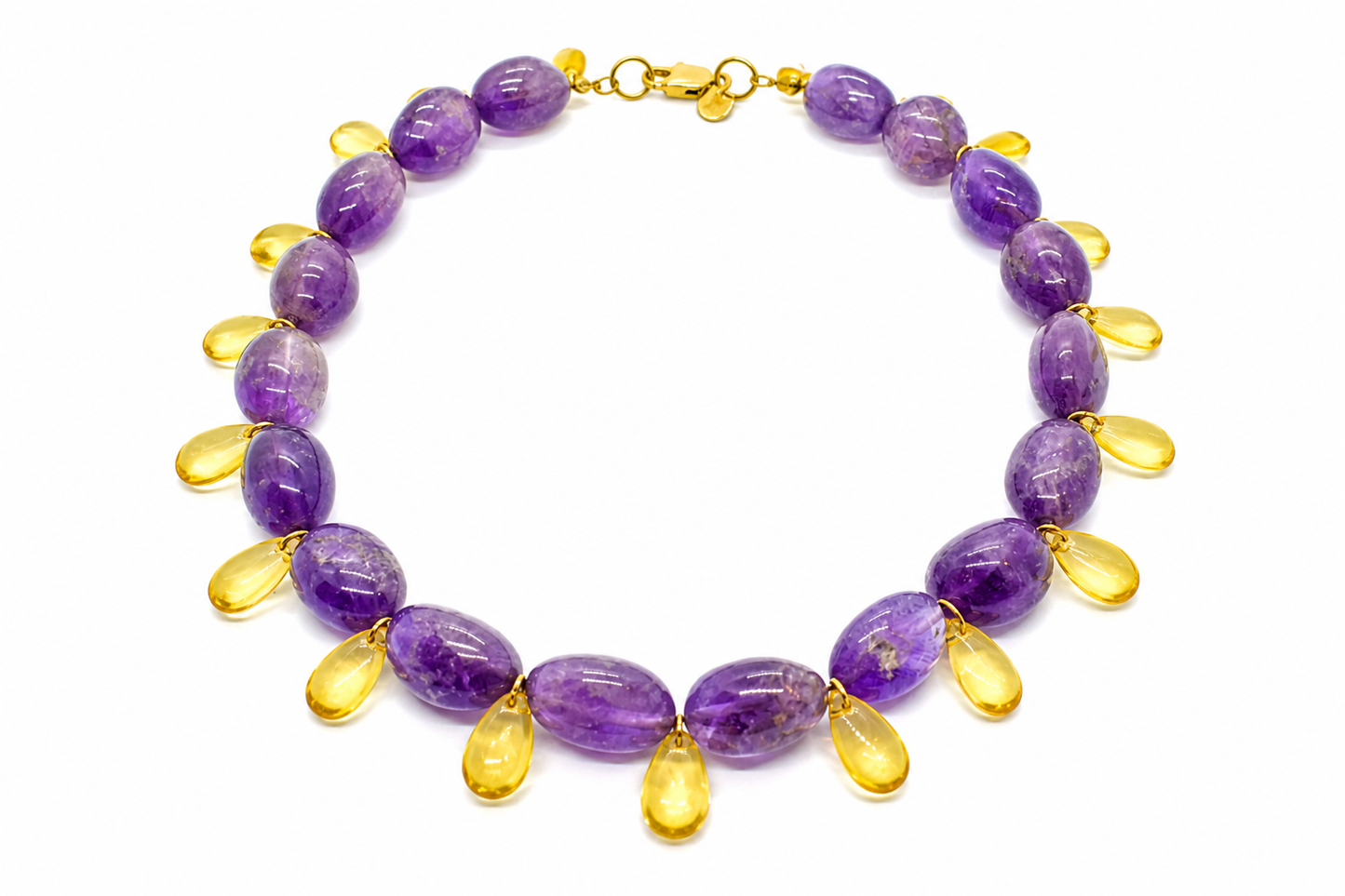 Collar Milagro morado y amarillo cristal checo — BoMBoM Jewels
