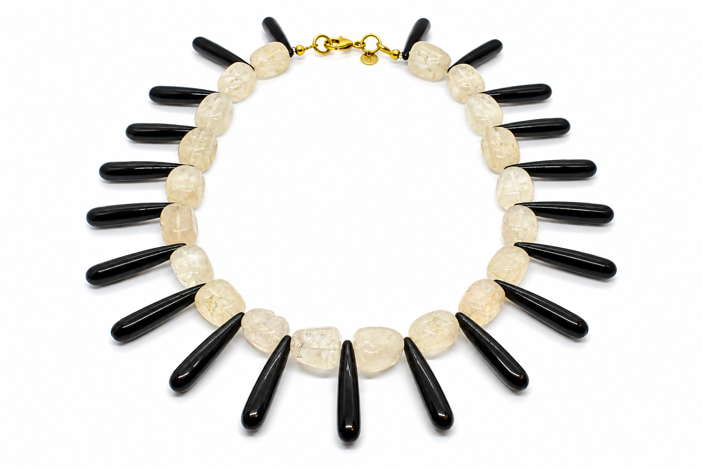 Collar Milagro negro y blanco cristal checo — BoMBoM Jewels
