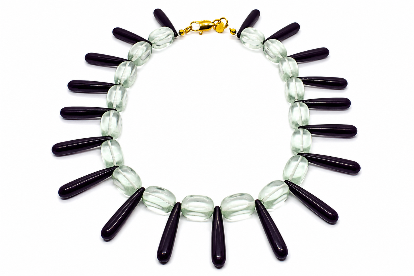 Collar Milagro negro y transparente cristal checo — BoMBoM Jewels
