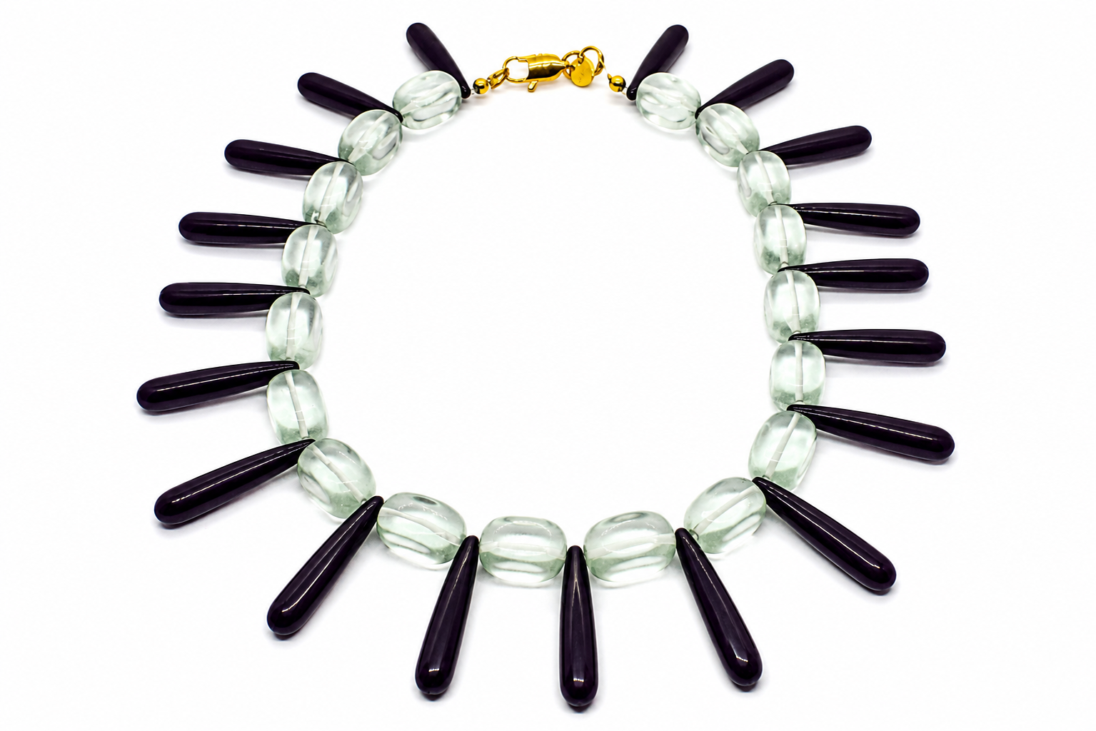 Collar Milagro negro y transparente cristal checo — BoMBoM Jewels