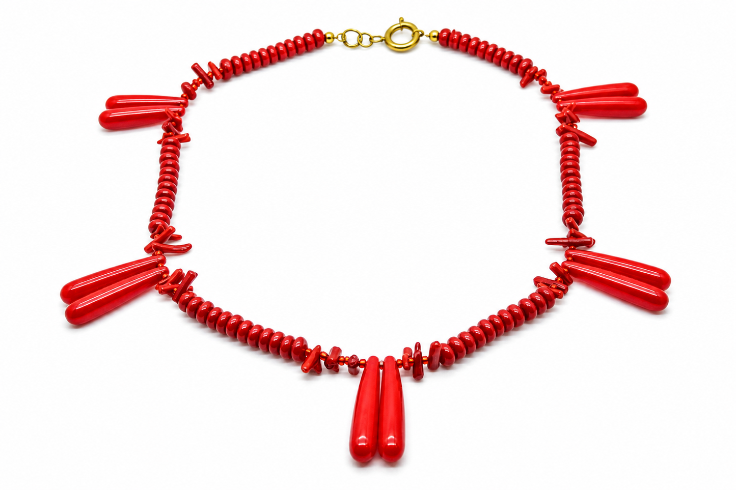 Collar Milagro rojo cristal checo — BoMBoM Jewels
