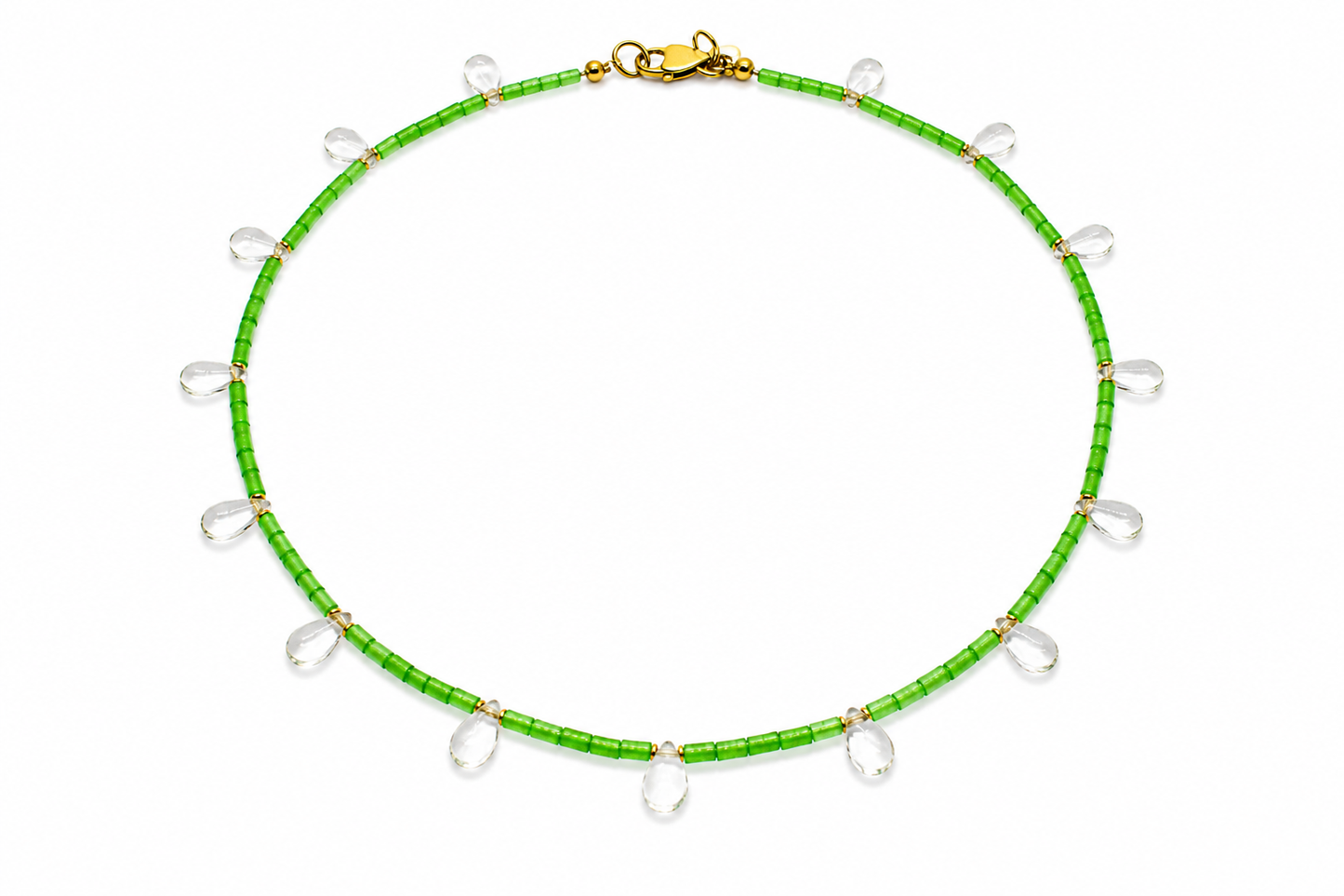 Collar Milagro verde y transparente cristal checo — BoMBoM Jewels