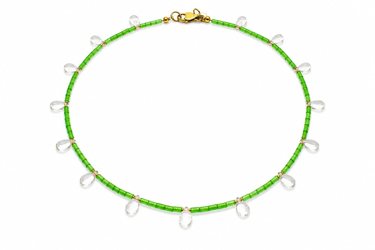 Collar Milagro verde y transparente cristal checo — BoMBoM Jewels