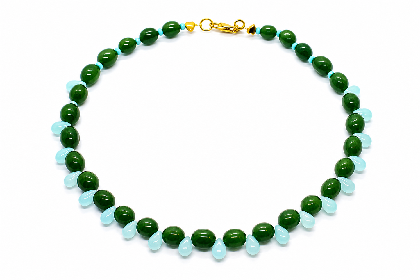 Collar Milagro verde y turquesa cristal checo — BoMBoM Jewels