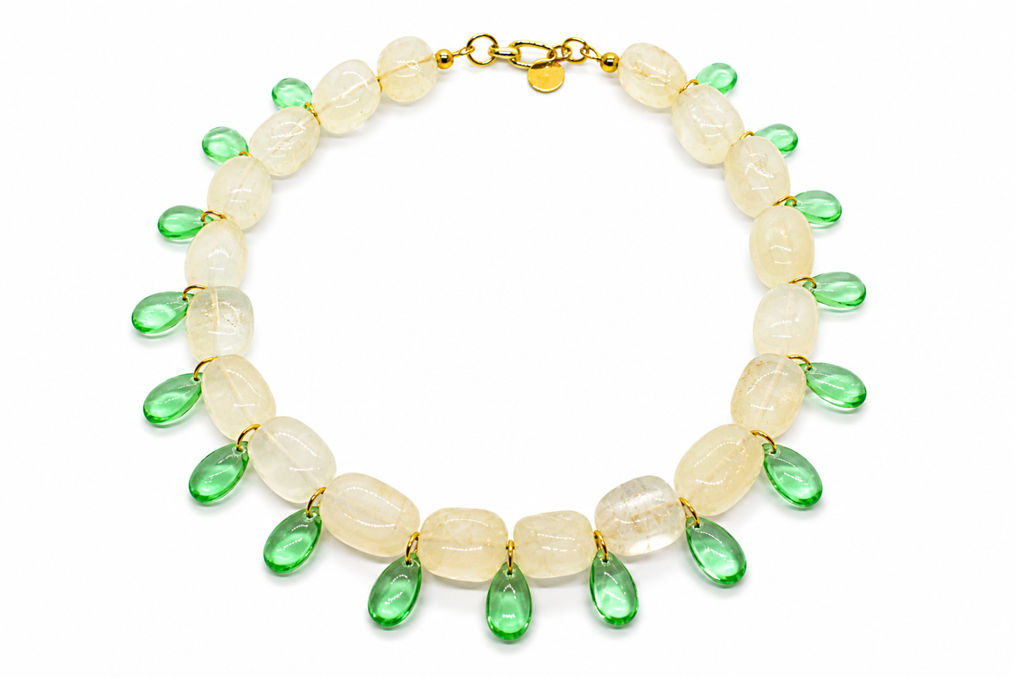Collar Milagro nácar y verde cristal checo — BoMBoM Jewels
