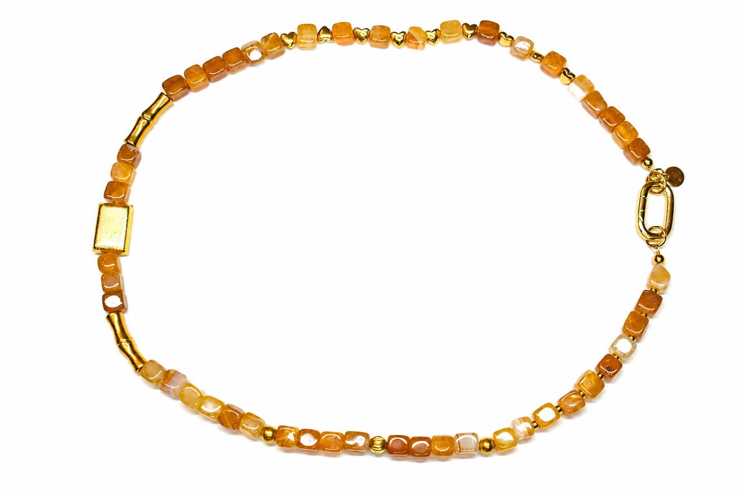 Collar Max naranja 2 piedra natural — BoMBoM Jewels