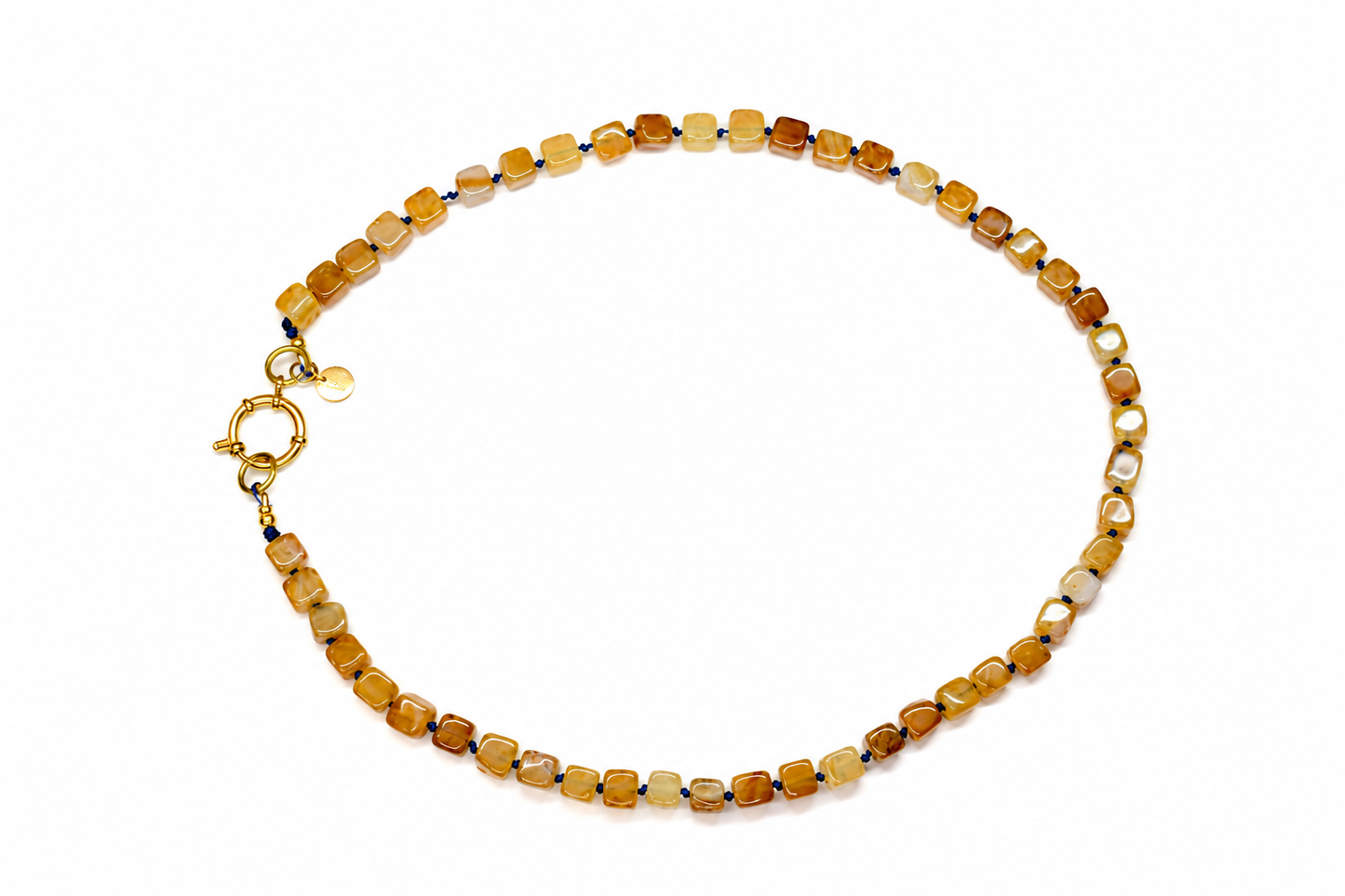 Collar Arun nudo caramelo y azul marino — BoMBoM Jewels