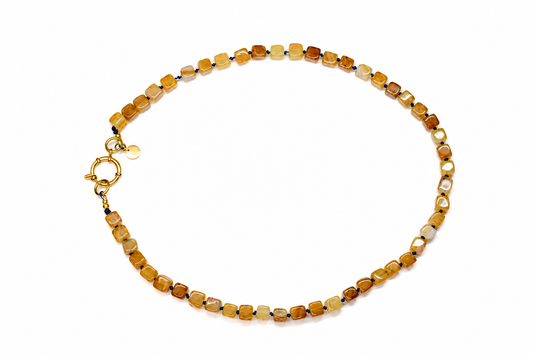 Collar Arun — Caramelo y Azul